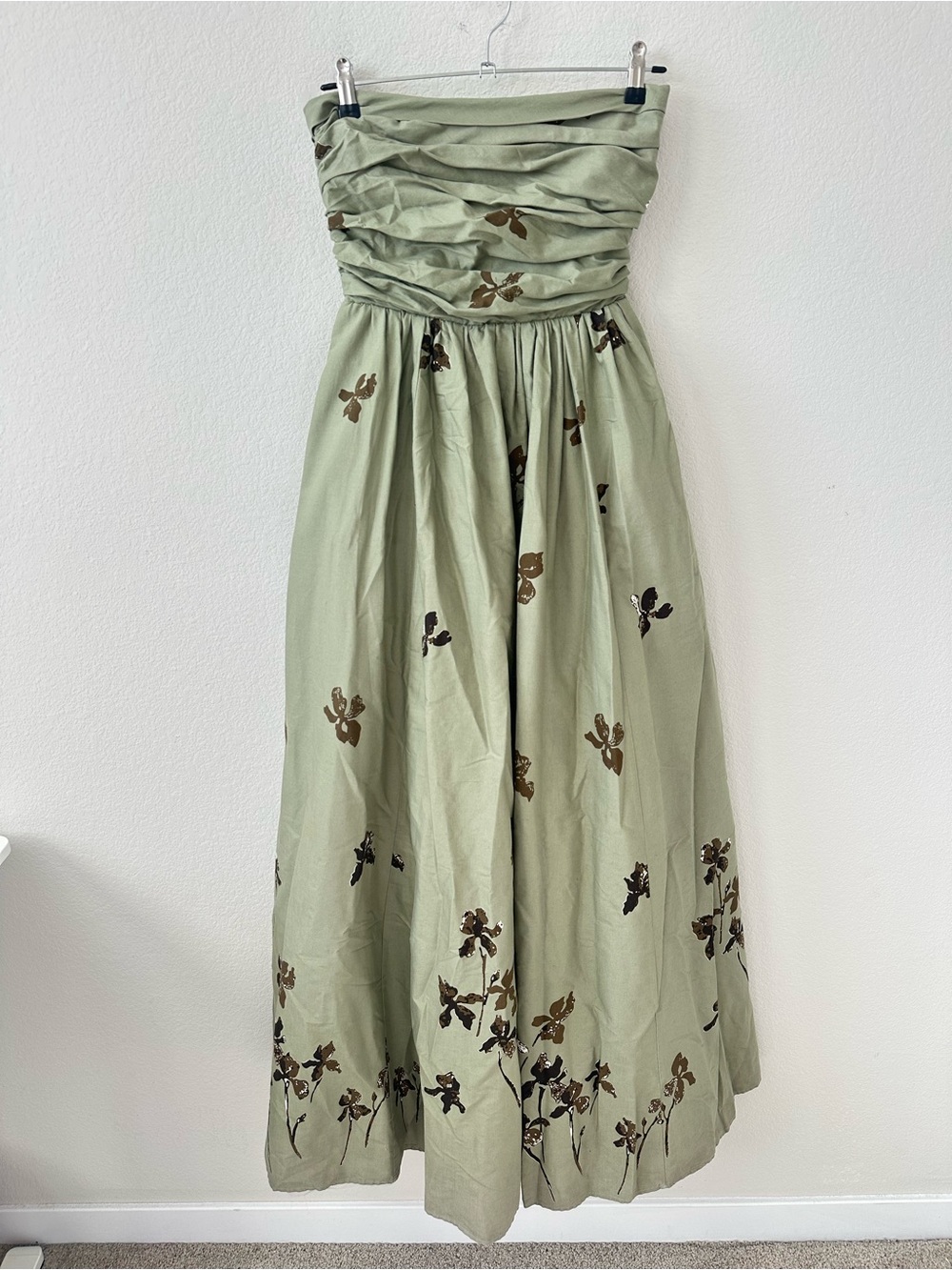Reformation Kastoria Dress Iris Border Green Maxi SZ US 4 - Picture 2 of 13